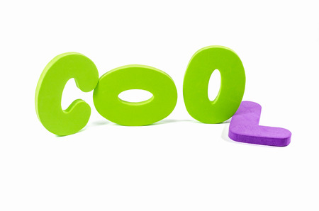 The words 'COOL', isolated on whiteの写真素材