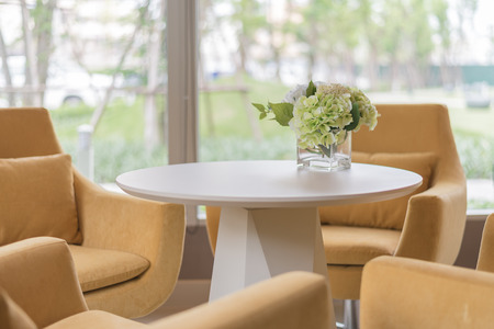 yellow chair and sofa  in modern living room designの写真素材