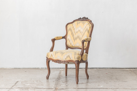 classic chair style in vintage room with white wallの写真素材
