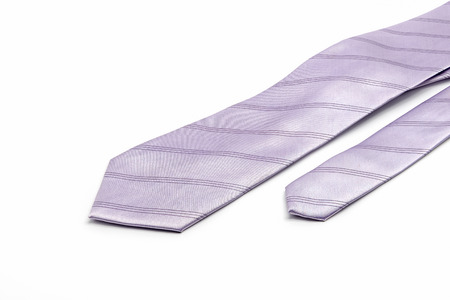 luxury striped necktie isolate on white backgroundの写真素材
