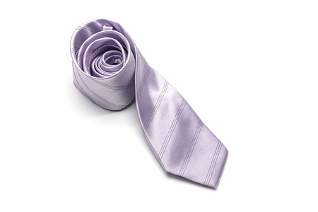luxury striped necktie isolate on white backgroundの写真素材