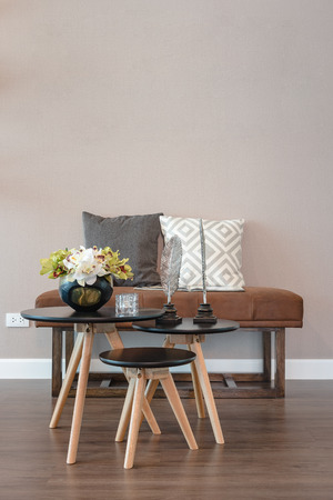 set of table and chair in modern living room interior designの写真素材