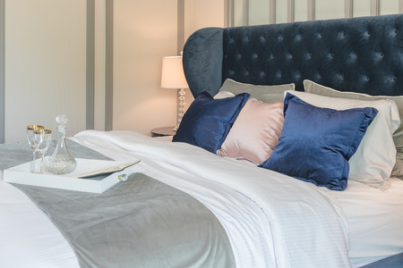 luxury bedroom with classic bed style, interior designの写真素材