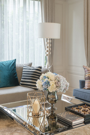 luxury living room with set of sofa and table, interior designの写真素材
