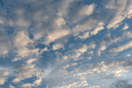 beatiful blue sky with cloud before sunsetの写真素材
