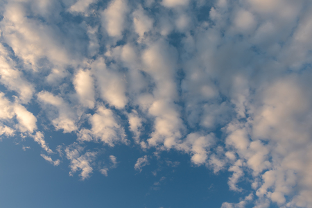 beatiful blue sky with cloud before sunsetの写真素材