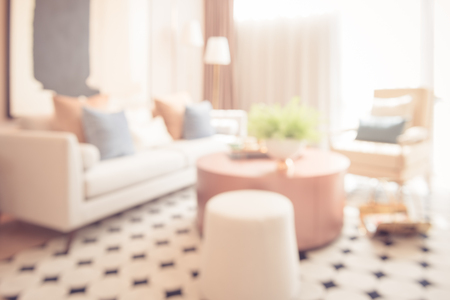 blur image of modern living room for background image, vintage style processの写真素材