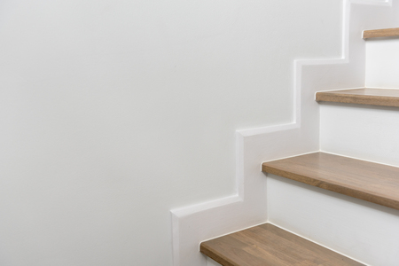 wooden staircase interior decoration in modern house, interior design conceptの写真素材