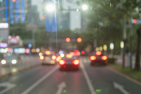 blur image of traffic jam before night, abstract concept of traffic jamの写真素材