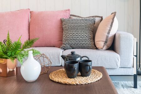 modern cozy living room with interior decoration, interior design conceptの写真素材