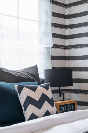 modern living room style with black and white tone, interior design concept decorationの写真素材