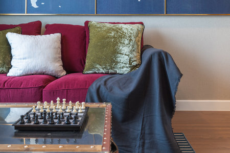 classic living room style with set of sofa and pillows, design  interior decoration conceptの写真素材