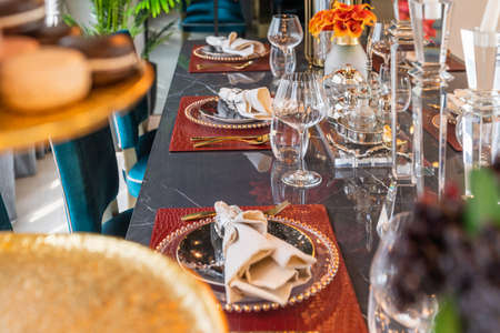 Classic dining room with table dining interior decoration conceptの写真素材
