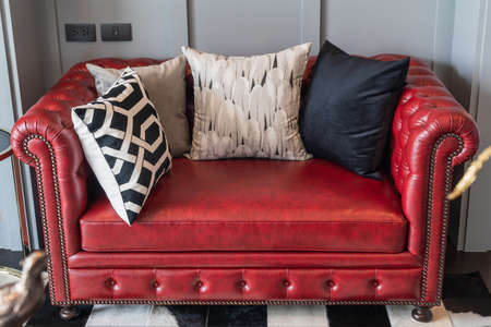 classic living room style with set of sofa and pillows, design  interior decoration conceptの写真素材