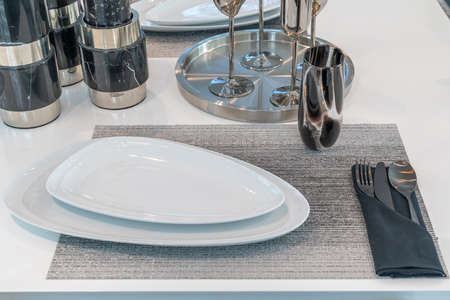 Classic dining room with table dining interior decoration conceptの写真素材