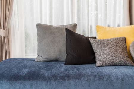 classic living room with set of sofa and pillow, interior design decoration