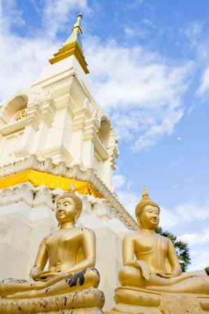 golden buddha,stupa ,northeast thailandの写真素材