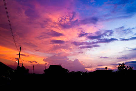 sunset  ,northeast thailandの写真素材