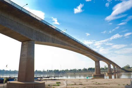 thai-lao friendship bridge,northeast of thailandの写真素材