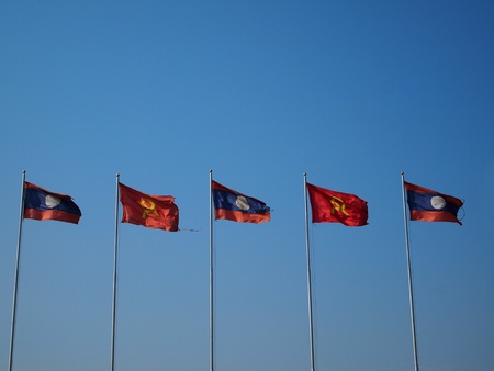 Flag of Laosの写真素材