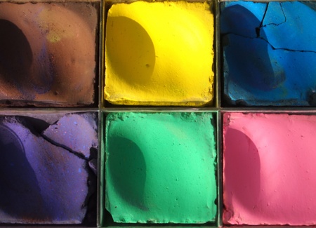 Color in a wooden box 3の写真素材