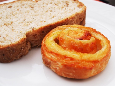 The bread On a white plate 