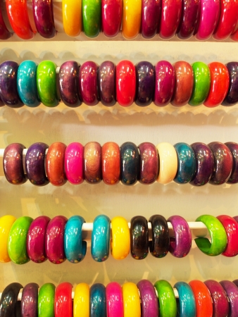 Colorful of Bracelets made of Plastic In the market 

