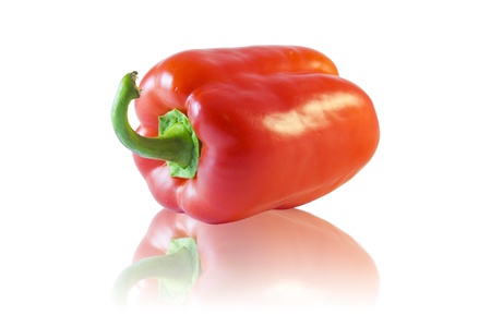 red paprika on a white background