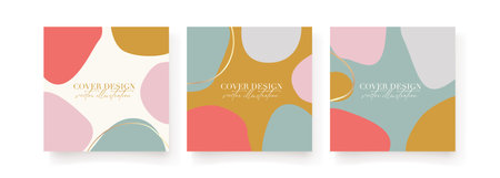 Creative square cover design vector for social media posts, story and photos with natural pastel...