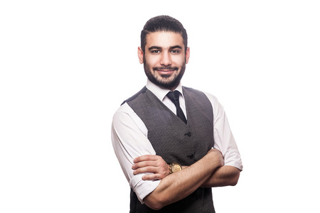 Handsome businessman on white background.の写真素材