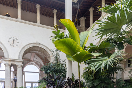 Miami, Florida - August 25th, 2023: Exteriors and details of villa Vizcaya museum and gardens.のeditorial素材