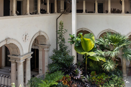 Miami, Florida - August 25th, 2023: Exteriors and gardens of villa Vizcaya in Miami.のeditorial素材