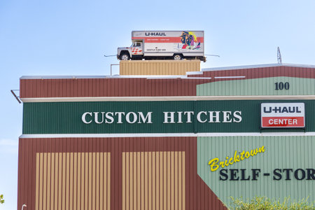 Oklahoma City, USA - October 25th, 2023: U-Haul is American moving equipment and storage rental company.のeditorial素材