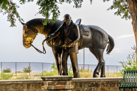 Oklahoma City, USA - October 25th, 2023: Centennial Land Run Monument by artist Paul Moore in Oklahoma City.のeditorial素材