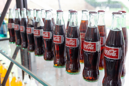Arcadia, Oklahoma - October 25th, 2023: Coca cola at Pops 66 Soda Ranch on Route 66.のeditorial素材