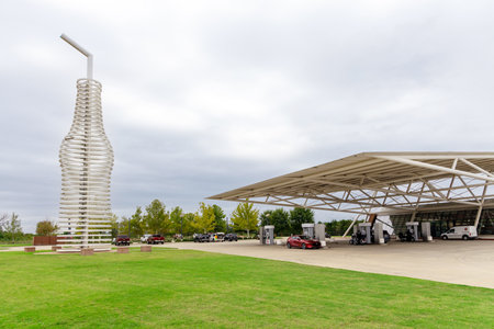 Arcadia, Oklahoma - October 25th, 2023: Pops Route 66, home of the worlds largest sculpture pop...