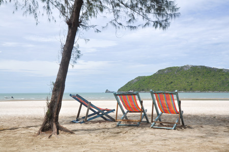 Chair on the beachの写真素材