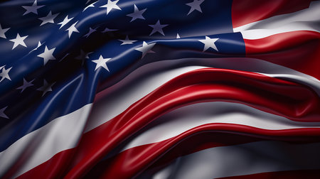 Flag of United States of America. Close-up. 3D illustration.の素材