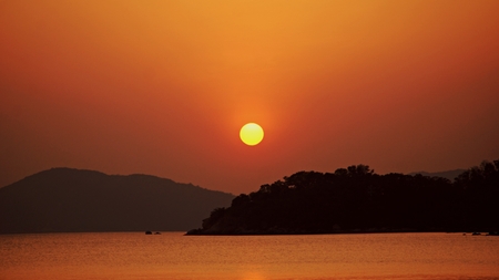 Despite the high pollution levels beautiful sunsets can be seen from time to time in Hong Kong