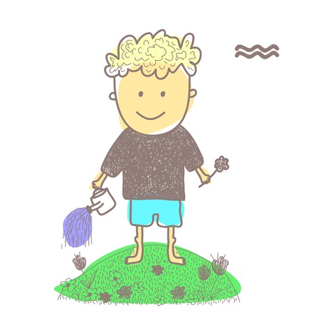 Aquarius horoscope vector graphic illustration design artのイラスト素材