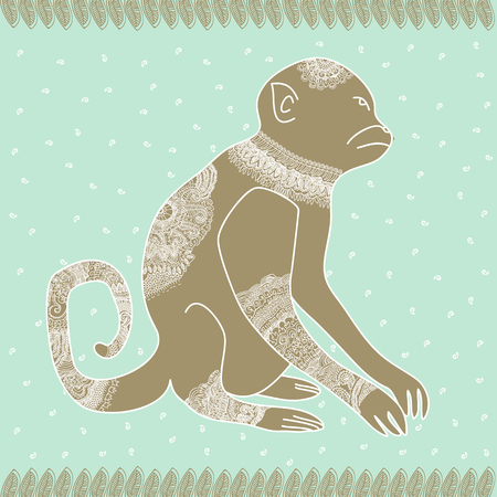 Anima monkey tender vector graphic illustration design artのイラスト素材