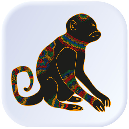 Anima monkey color vector graphic illustration design artのイラスト素材