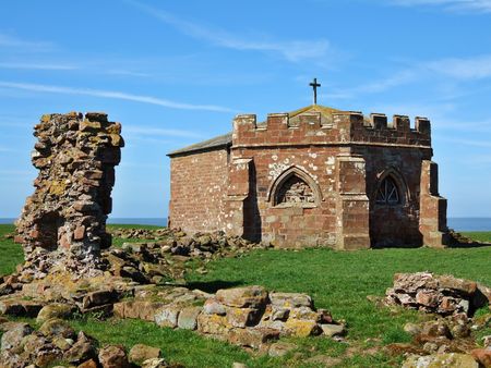 Remains of Cockersand Abbey on the Lancashire coastの写真素材