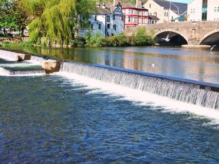 Stramongate bridge and weir, Kendal