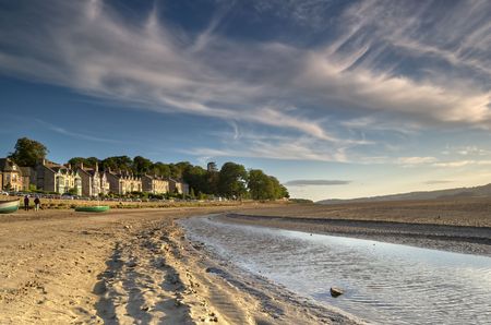 An evening view of Arnside in the English Lake Districtの写真素材