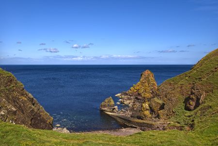Pettico Wick is a beautiful inlet on Scotlands East Coastの写真素材