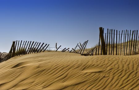 Scenic view of sand dunes on Formby sands, Sefton, Merseyside, England.の写真素材