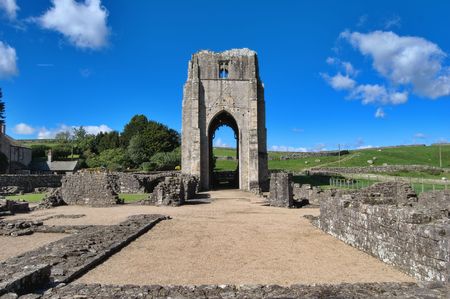 The remains of Shap Abbey, Cumbria, Northern Englandの写真素材