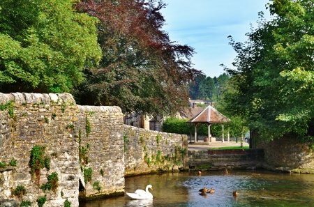 Sheepwash Bridge over the River Wye at Ashford-In-The-Water in Derbyshire,England