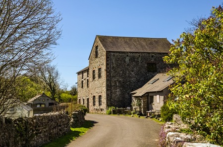 Gleaston Watermill, a historic building in Cumbria, England.の写真素材